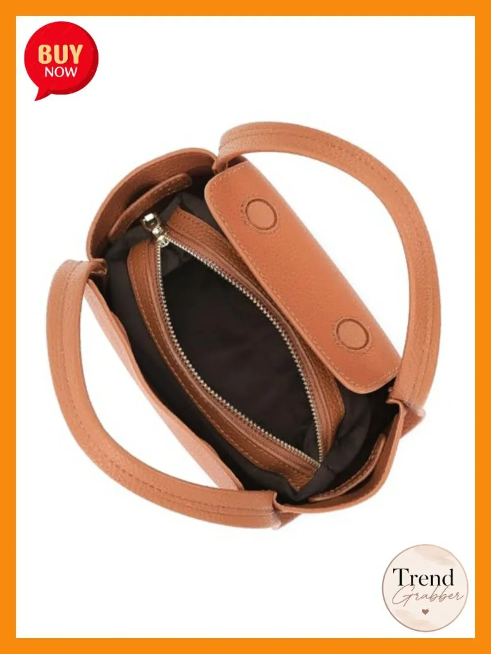 Top Grain Leather Mini Tote Bag - Top Handle Shoulder Crossbody Purse